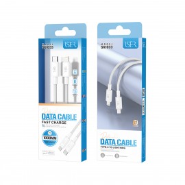 ISER SK1033 PD CABLE DE TELA TRENZADO TYPE-C TO LIGHTNING 1M BLANCO