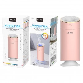 TR9131 RS Humidificador RaibowFountain con Luz Ambiente RGB Capacidad 300ML30ml/H con Difusor de Aceite Esencial Rosa