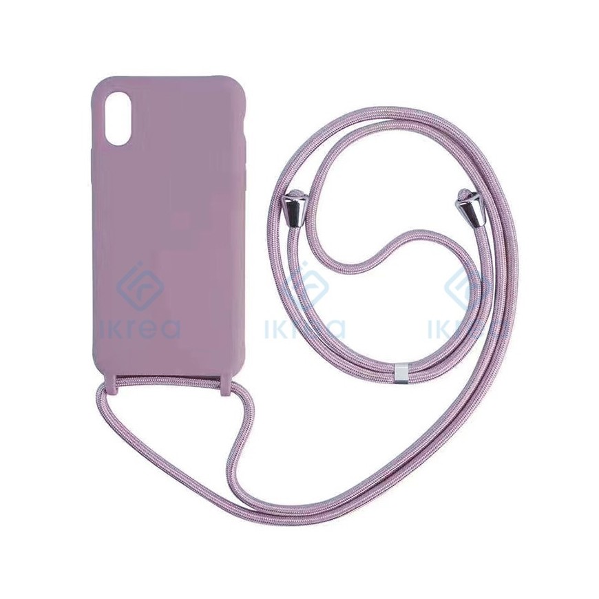 FUNDA DE SILICONA ORIGINAL CON CUERDA IPHONE 15 PRO LILA